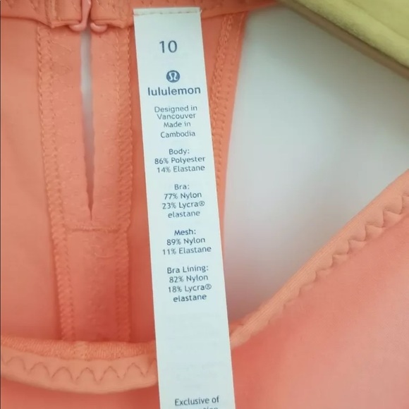 NWT Lululemon Free Spirit Top size 10, coral - Picture 7 of 8